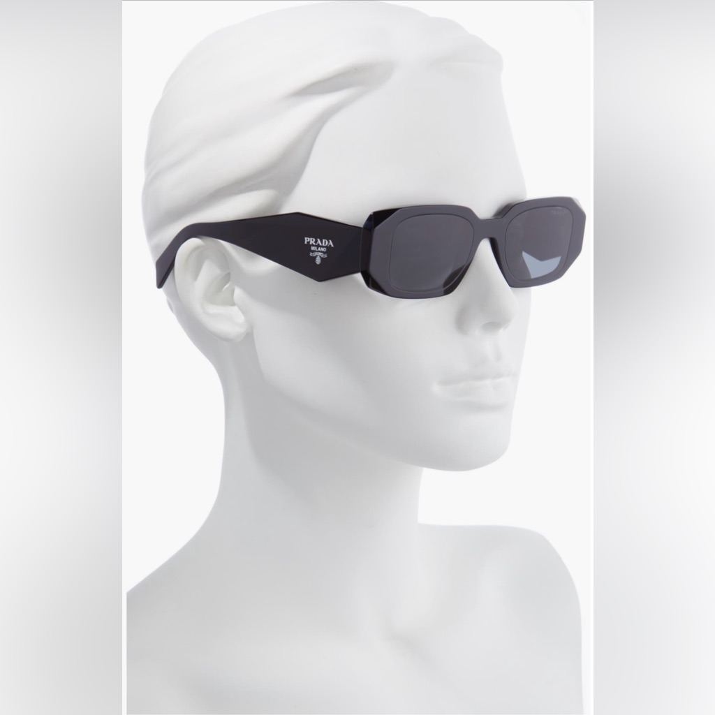 Prada Rectangular Black Sunglasses